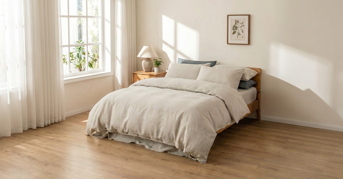 Chambord Linen Set | 100% French Linen Duvet Cover Set, Luxury Washed Linen Bedding