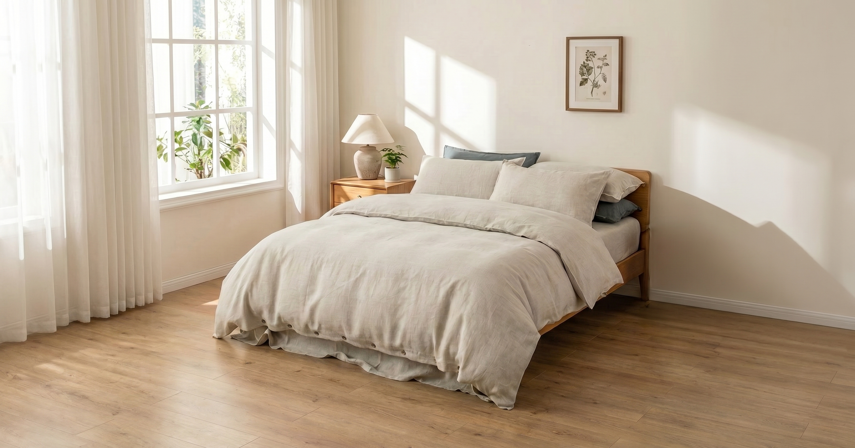 Chambord Linen Set | 100% French Linen Duvet Cover Set, Luxury Washed Linen Bedding