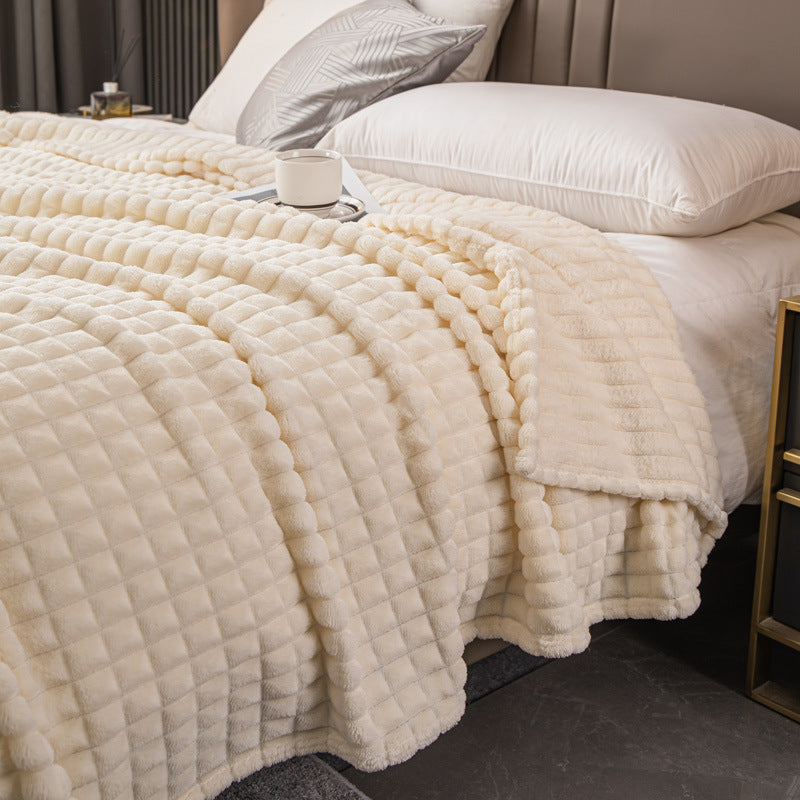 Velour Throw | Rabbit Fleece Throw Blanket - Double-Sided Plush Warm Throw, Luxury Layering Blanket
