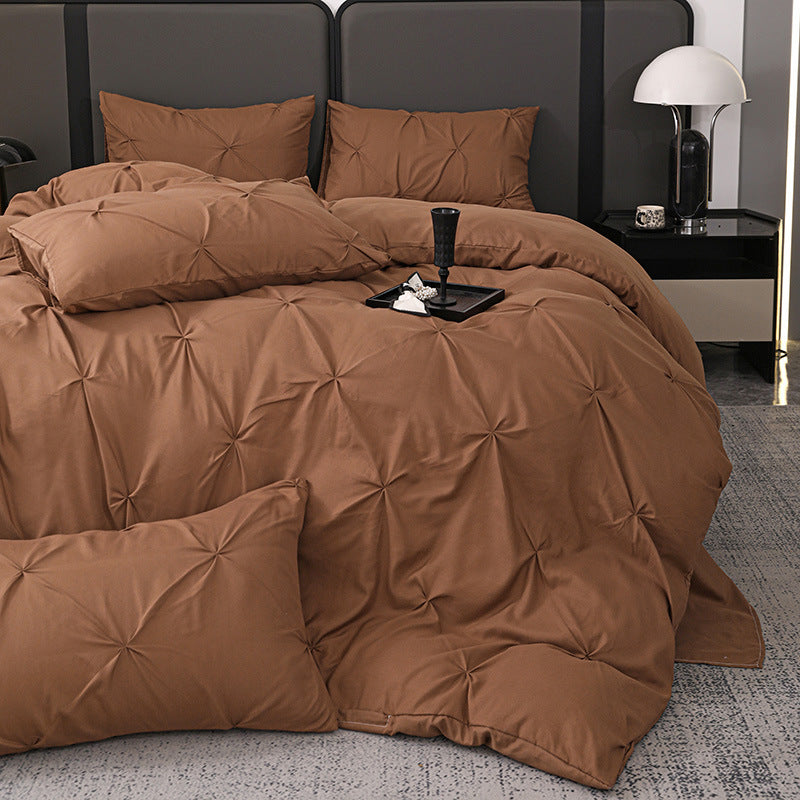 Thickened Ruffled Korean Style Brushed Microfiber Bedding Duvet Cover Set