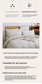 100% French Linen 4 Piece Duvet Cover Set - Luxury Washed Linen Bedding with Fitted Sheet