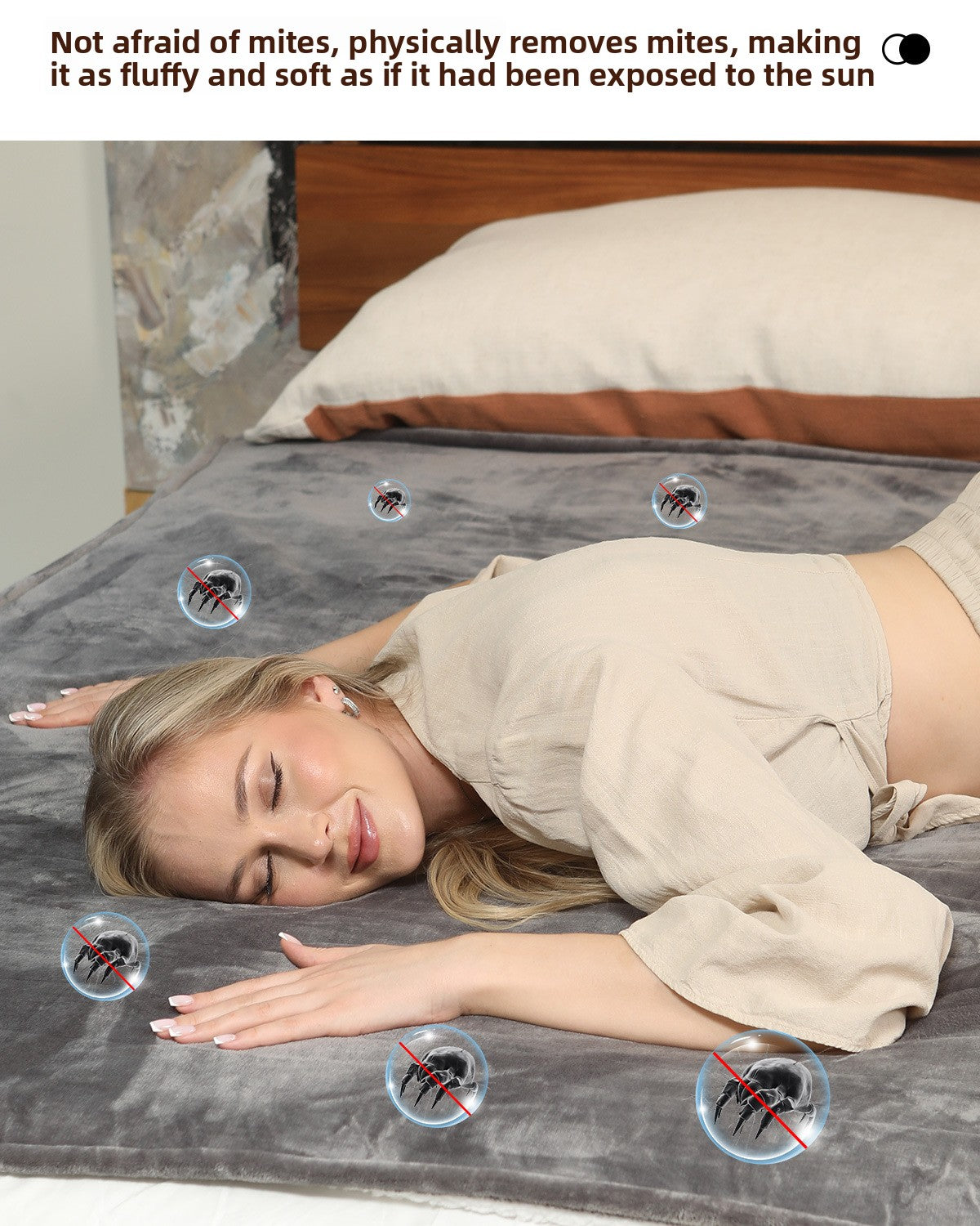 Adjustable Heated Electric Blanket - Soft Wool Fabric Warming Throw