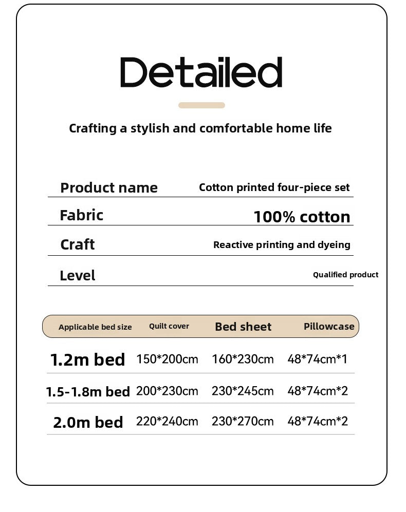 Cotton Bedding Set - Soft Breathable Premium 4-Piece Bed Sheet Set