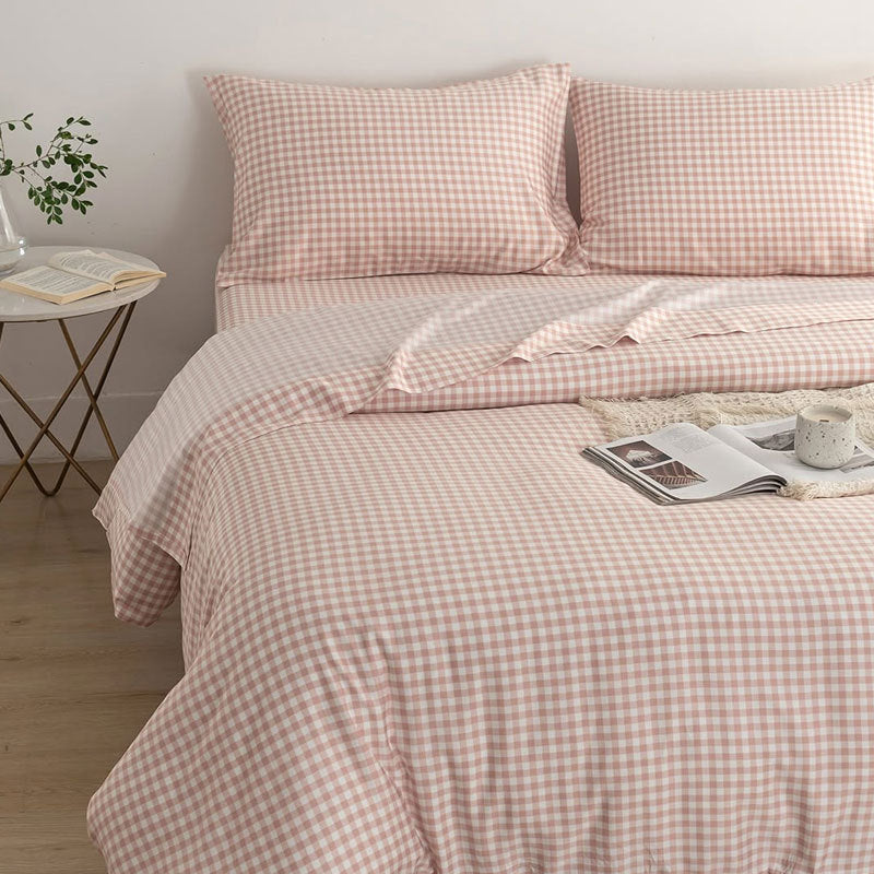 100% French Linen 4 Piece Duvet Cover Set - Luxury Washed Linen Bedding with Fitted Sheet