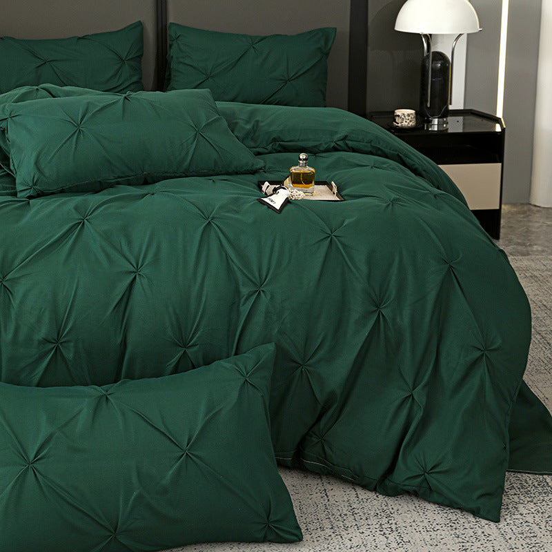 Thickened Ruffled Korean Style Brushed Microfiber Bedding Duvet Cover Set