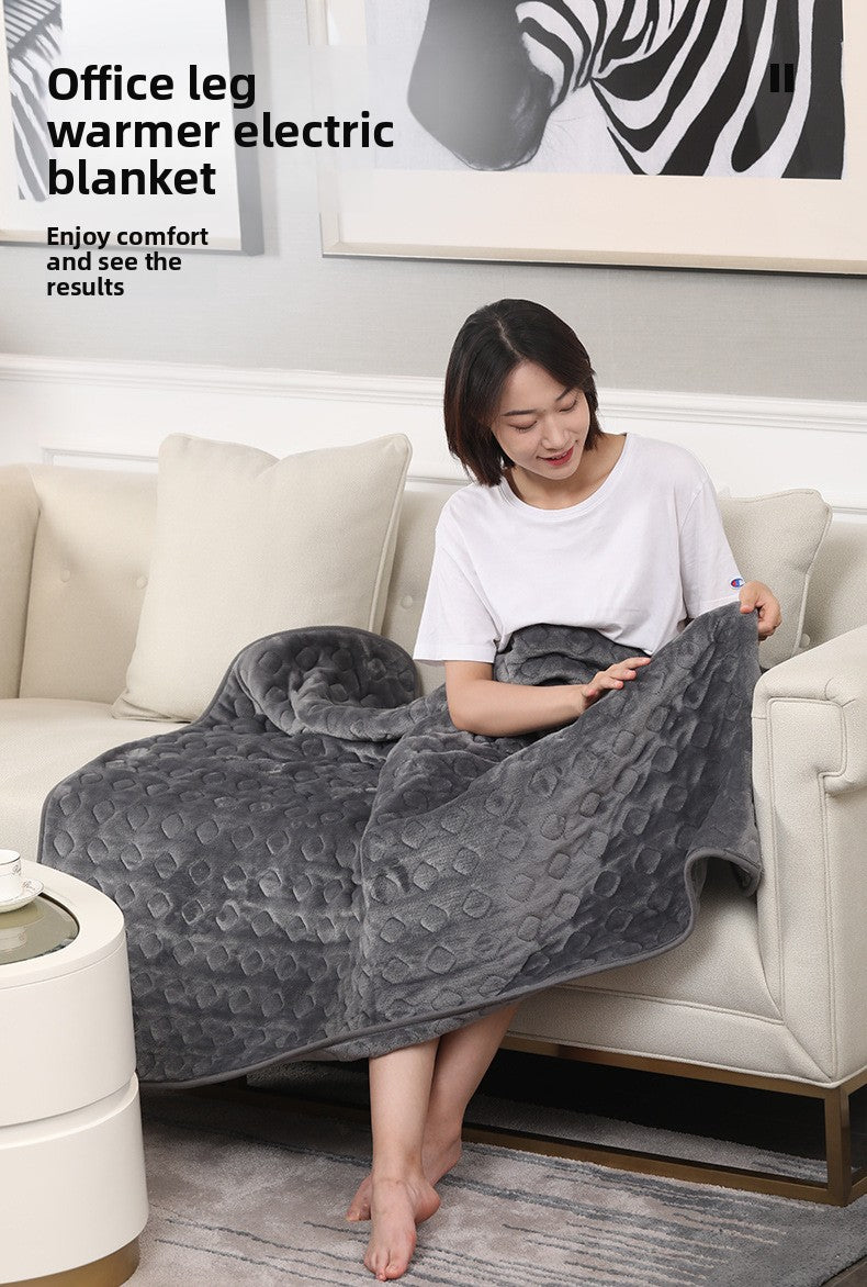 Adjustable Heated Electric Blanket - Soft Wool Fabric Warming Throw