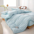 Wide Striped Washed Cotton Bedding Set - Soft Breathable Comfort Set