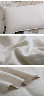 100% French Linen 4 Piece Duvet Cover Set - Luxury Washed Linen Bedding with Fitted Sheet