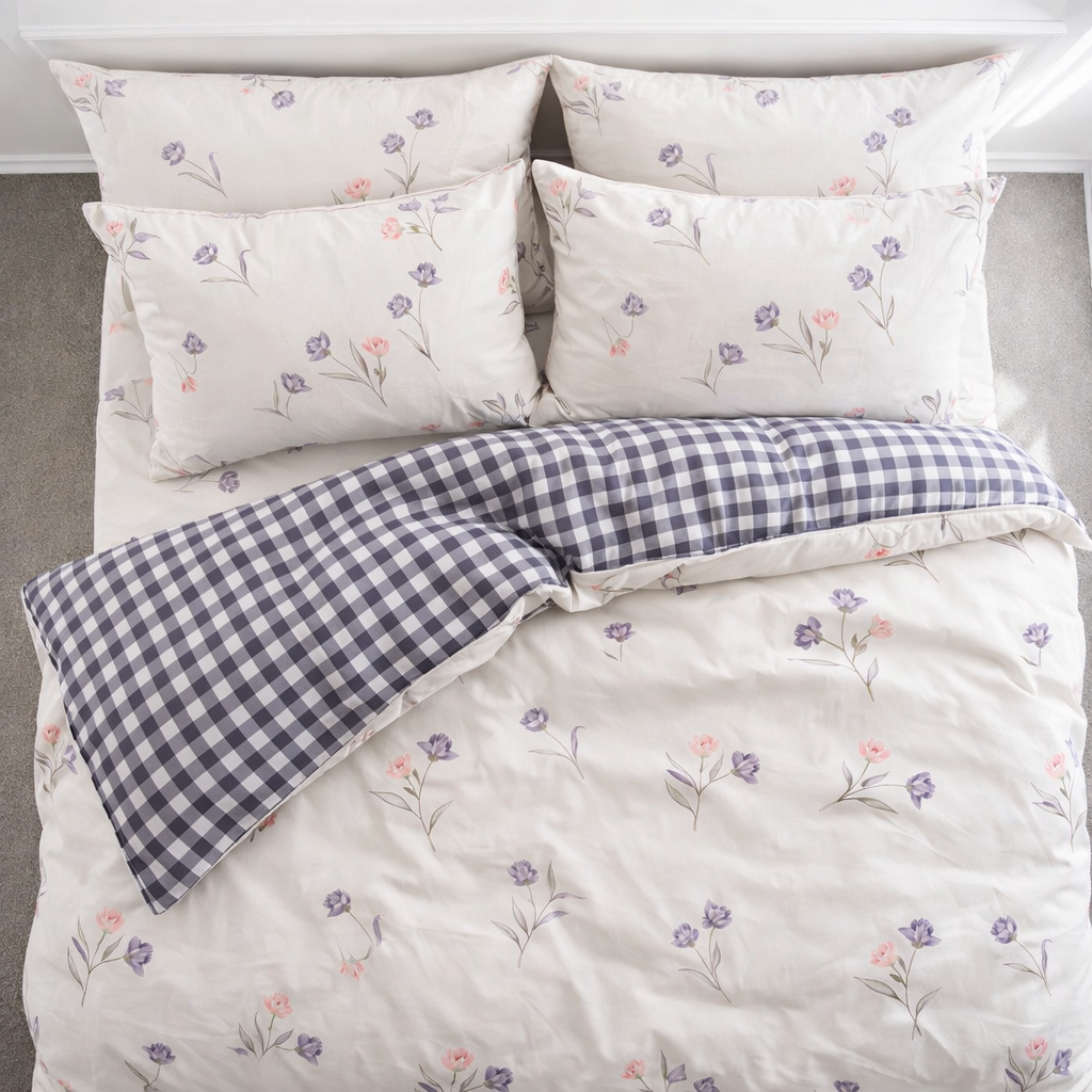 Blanc Cotton Set | Premium Cotton Duvet Cover Set, 4-Piece Soft Breathable Hotel Bedding - Banxia Breeze