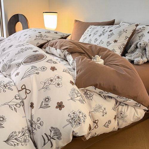 Blanc Cotton Set | Premium Cotton Duvet Cover Set, 4-Piece Soft Breathable Hotel Bedding - Bayati