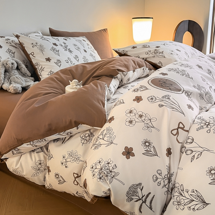 Blanc Cotton Set | Premium Cotton Duvet Cover Set, 4-Piece Soft Breathable Hotel Bedding - Bayati