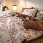 Blanc Cotton Set | Premium Cotton Duvet Cover Set, 4-Piece Soft Breathable Hotel Bedding - Fireworks Romantic