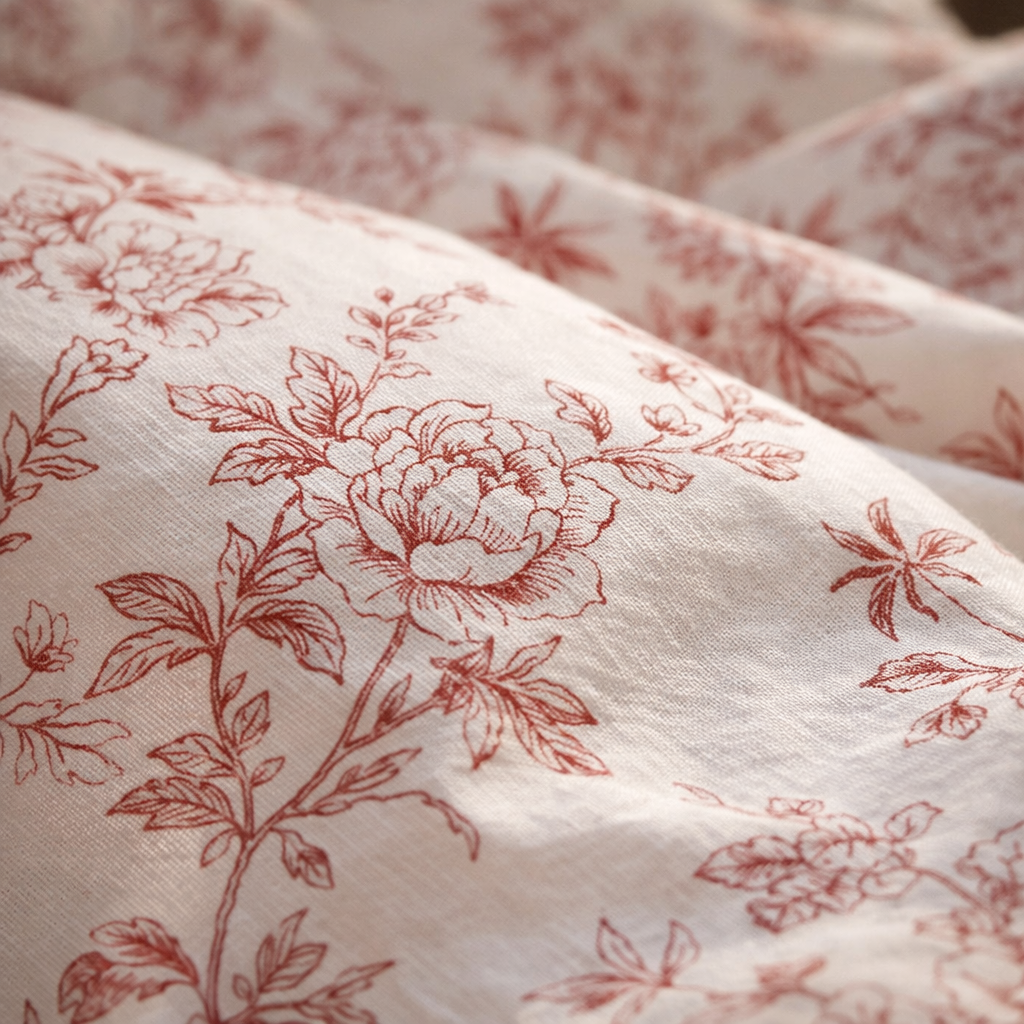 Blanc Cotton Set | Premium Cotton Duvet Cover Set, 4-Piece Soft Breathable Hotel Bedding - Fireworks Romantic