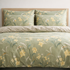 Blanc Cotton Set | Premium Cotton Duvet Cover Set, 4-Piece Soft Breathable Hotel Bedding - Light Beauty