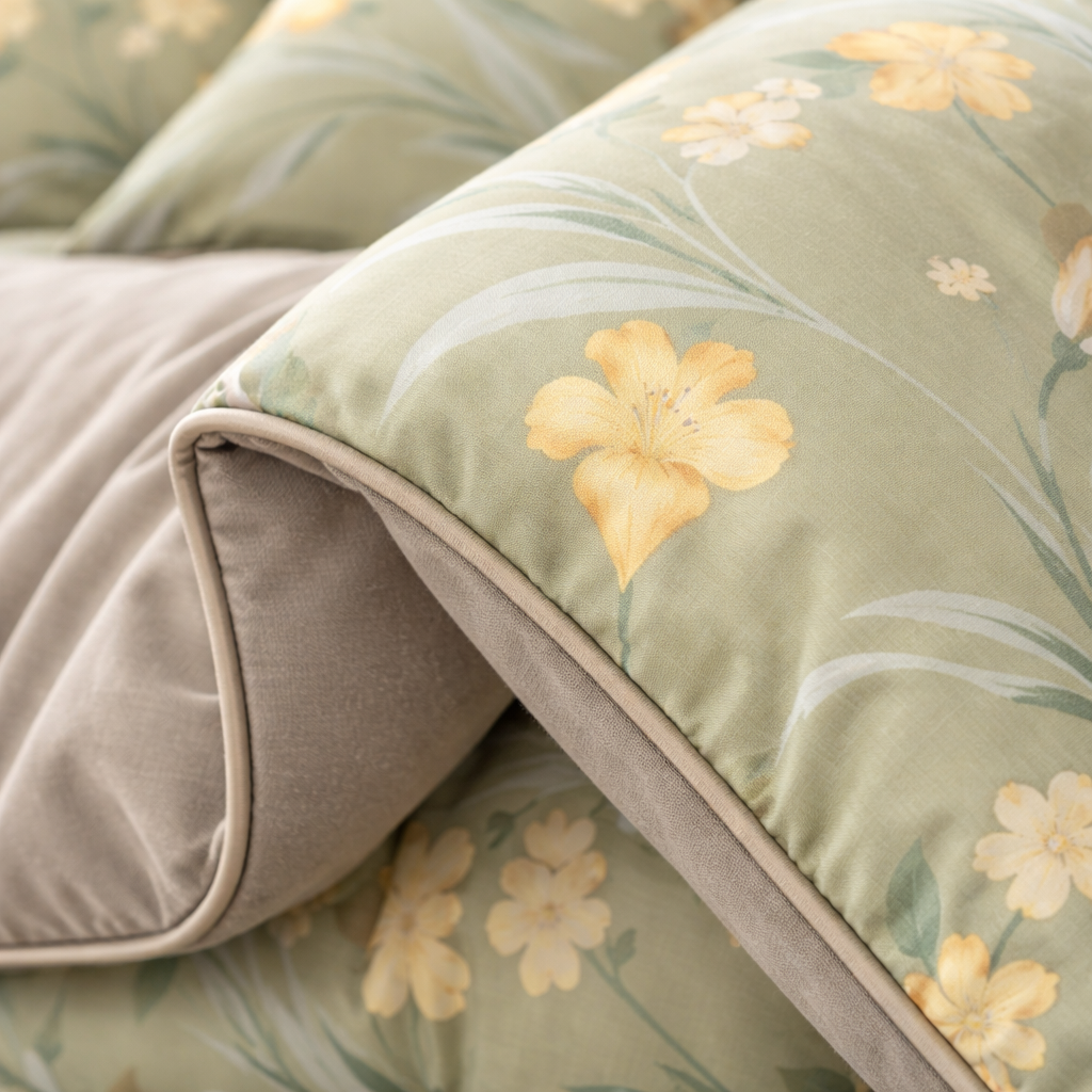 Blanc Cotton Set | Premium Cotton Duvet Cover Set, 4-Piece Soft Breathable Hotel Bedding - Light Beauty