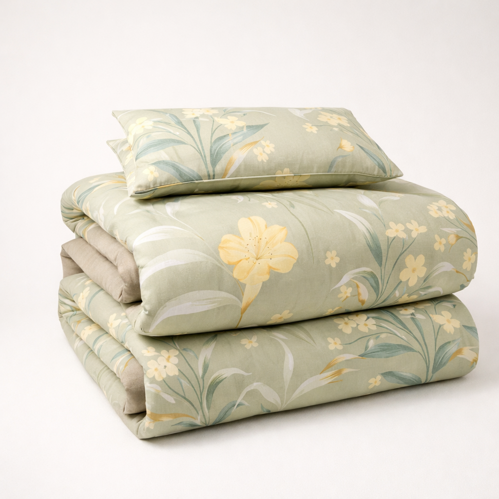 Blanc Cotton Set | Premium Cotton Duvet Cover Set, 4-Piece Soft Breathable Hotel Bedding - Light Beauty