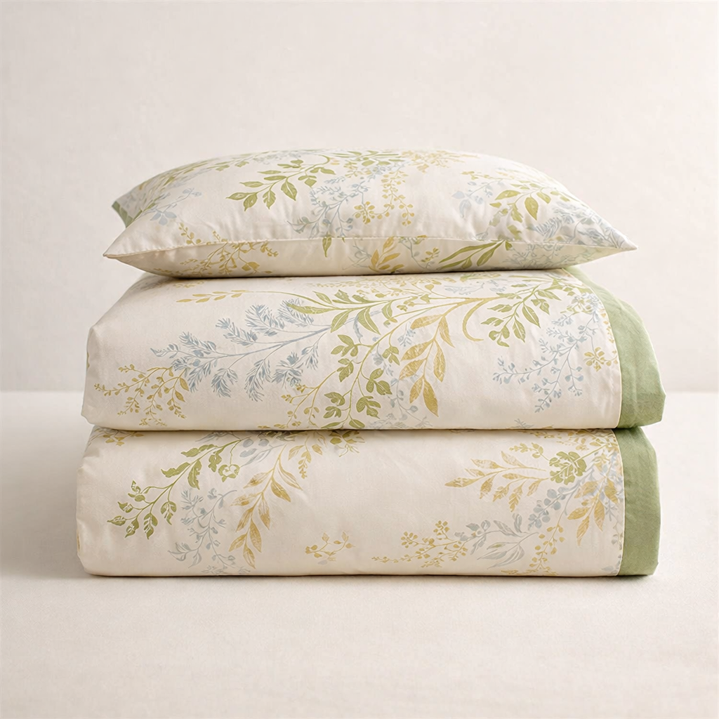 Blanc Cotton Set | Premium Cotton Duvet Cover Set, 4-Piece Soft Breathable Hotel Bedding - Muya Qingfeng