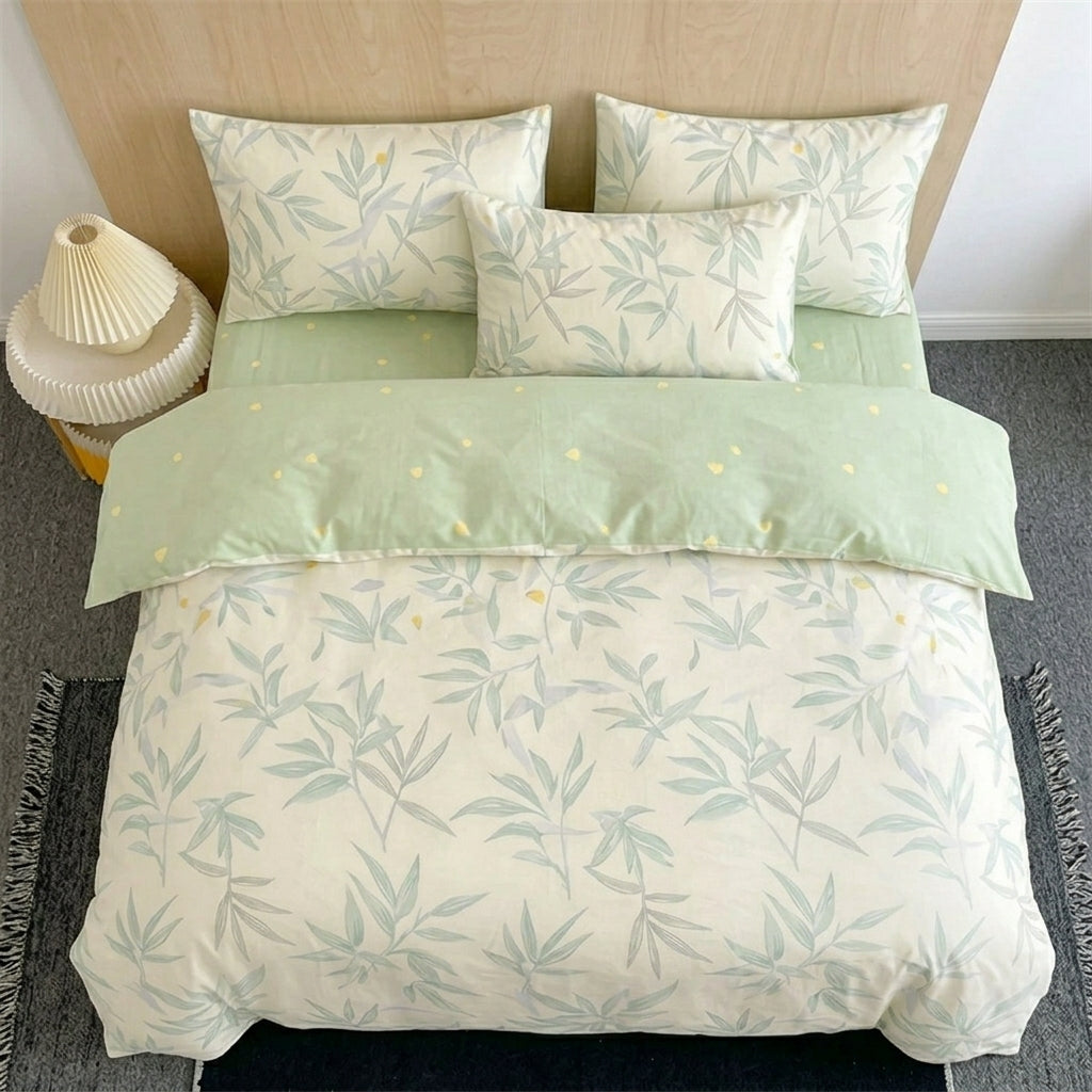 Blanc Cotton Set | Premium Cotton Duvet Cover Set, 4-Piece Soft Breathable Hotel Bedding - Ye Qu