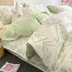 Blanc Cotton Set | Premium Cotton Duvet Cover Set, 4-Piece Soft Breathable Hotel Bedding - Ye Qu