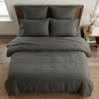 Chambord Linen Set | 100% French Linen Duvet Cover Set - Luxury Washed Linen Bedding - Long Lime