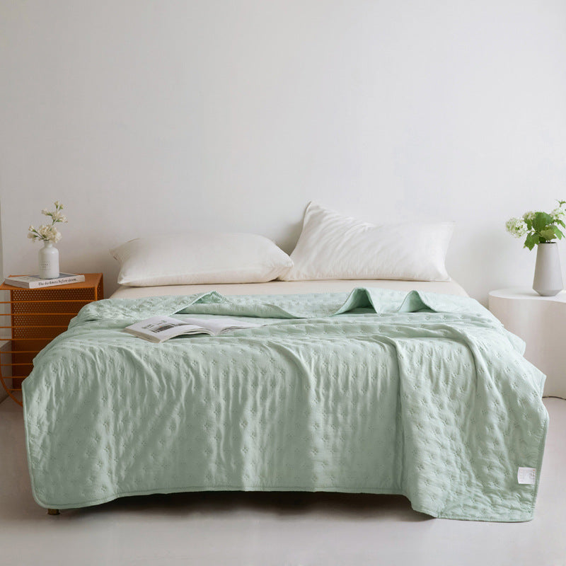 Mistral Quilt | Cooling Summer Comforter - Ultrasonic Quilted Lightweight Breathable Quilt - Bean Green Color