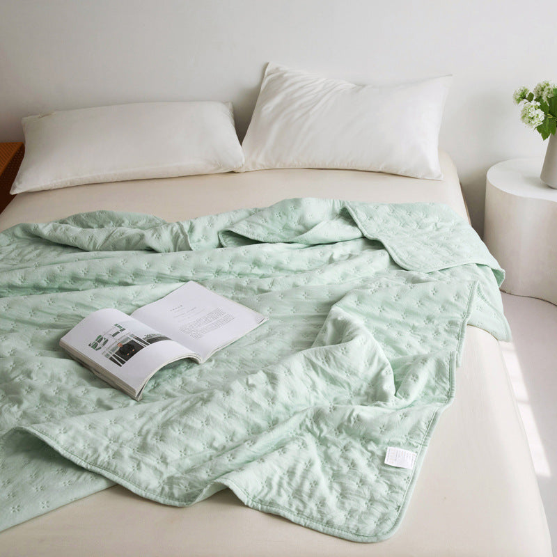 Mistral Quilt | Cooling Summer Comforter - Ultrasonic Quilted Lightweight Breathable Quilt - Bean Green Color