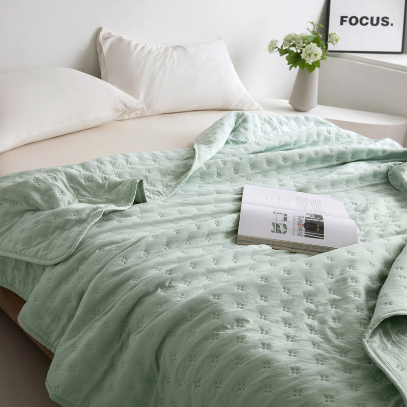 Mistral Quilt | Cooling Summer Comforter - Ultrasonic Quilted Lightweight Breathable Quilt - Bean Green Color