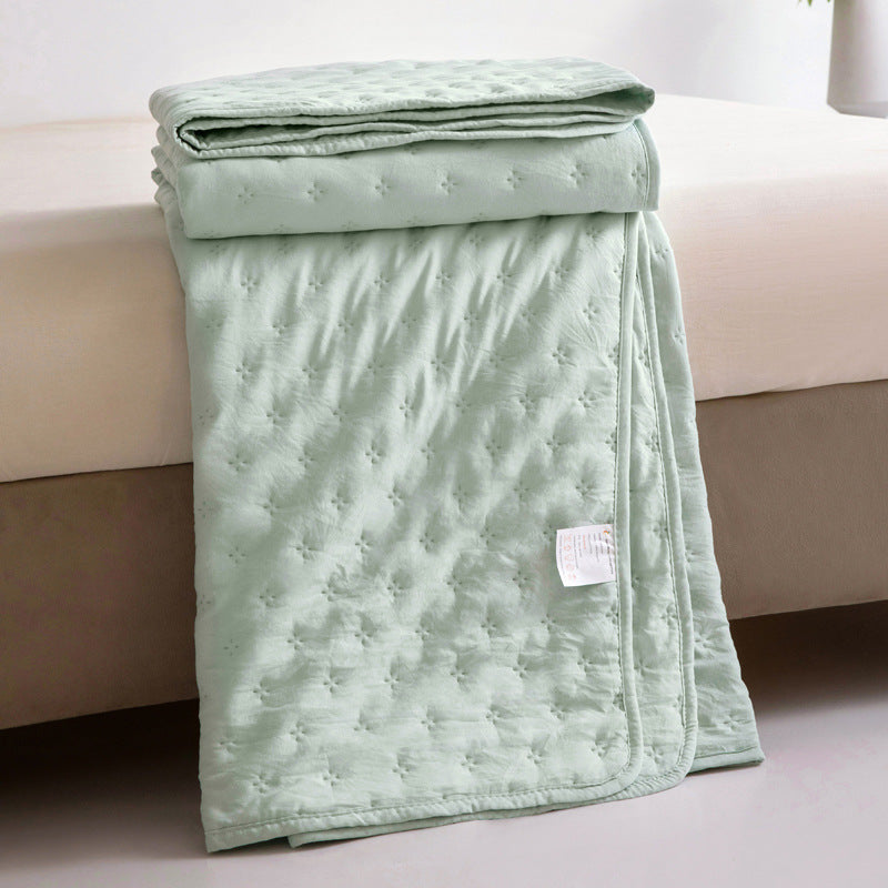 Mistral Quilt | Cooling Summer Comforter - Ultrasonic Quilted Lightweight Breathable Quilt - Bean Green Color
