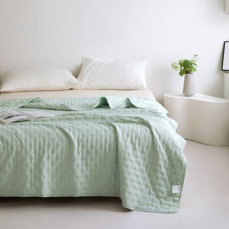 Mistral Quilt | Cooling Summer Comforter - Ultrasonic Quilted Lightweight Breathable Quilt - Bean Green Color