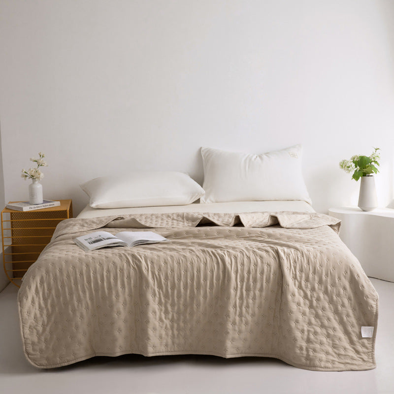 Mistral Quilt | Cooling Summer Comforter - Ultrasonic Quilted Lightweight Breathable Quilt - Beige Color