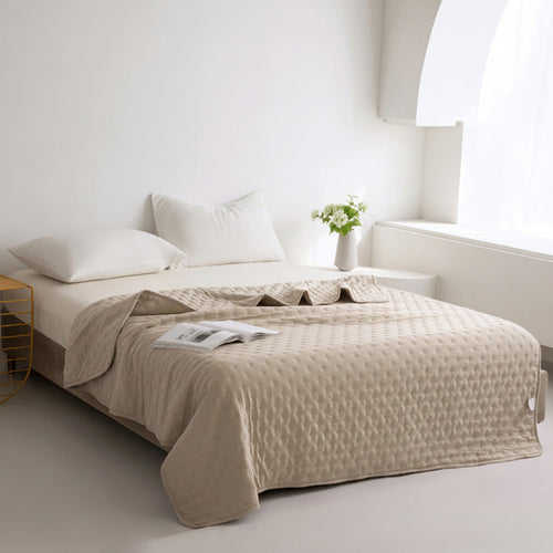 Mistral Quilt | Cooling Summer Comforter - Ultrasonic Quilted Lightweight Breathable Quilt - Beige Color