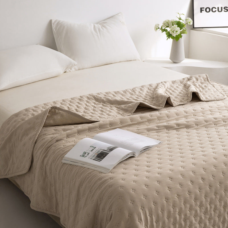 Mistral Quilt | Cooling Summer Comforter - Ultrasonic Quilted Lightweight Breathable Quilt - Beige Color