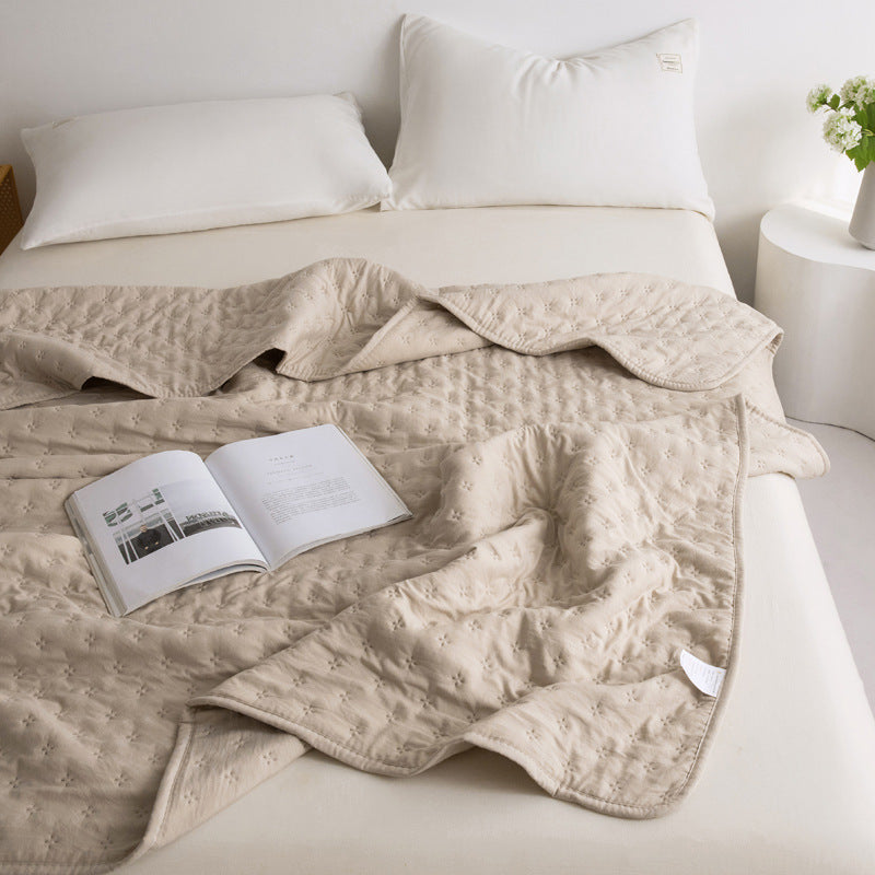 Mistral Quilt | Cooling Summer Comforter - Ultrasonic Quilted Lightweight Breathable Quilt - Beige Color