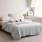 Mistral Quilt | Cooling Summer Comforter - Ultrasonic Quilted Lightweight Breathable Quilt - Light Gray Color