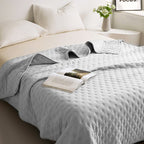 Mistral Quilt | Cooling Summer Comforter - Ultrasonic Quilted Lightweight Breathable Quilt - Light Gray Color