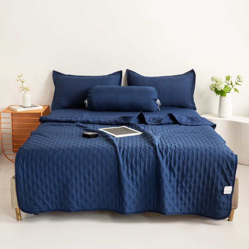 Mistral Quilt | Cooling Summer Comforter - Ultrasonic Quilted Lightweight Breathable Quilt - Navy Blue Color