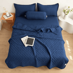 Mistral Quilt | Cooling Summer Comforter - Ultrasonic Quilted Lightweight Breathable Quilt - Navy Blue Color