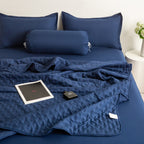 Mistral Quilt | Cooling Summer Comforter - Ultrasonic Quilted Lightweight Breathable Quilt - Navy Blue Color