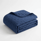 Mistral Quilt | Cooling Summer Comforter - Ultrasonic Quilted Lightweight Breathable Quilt - Navy Blue Color