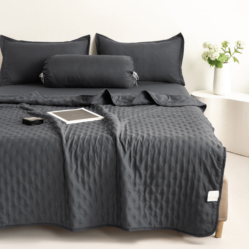 Mistral Quilt | Cooling Summer Comforter - Ultrasonic Quilted Lightweight Breathable Quilt - Dark Gray Color