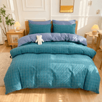Nori Cotton Set | Japanese Style Washed Cotton Duvet Cover, Button Closure Bedding Set - Baolange