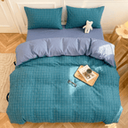 Nori Cotton Set | Japanese Style Washed Cotton Duvet Cover, Button Closure Bedding Set - Baolange