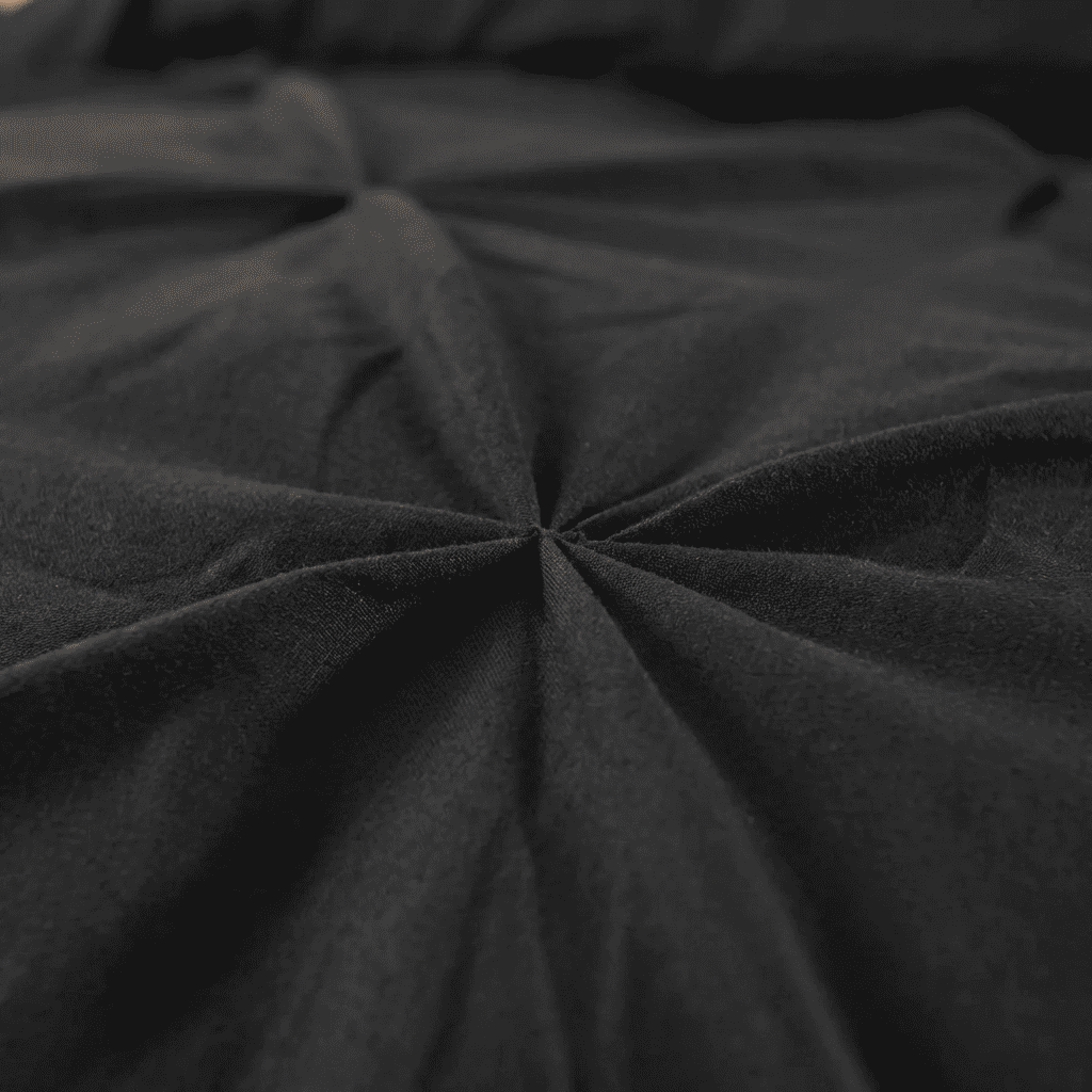 Ruelle Ruffle Set | Korean Style Ruffled Duvet Cover - Brushed Microfiber Bedding Set - Black Color