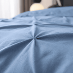 Ruelle Ruffle Set | Korean Style Ruffled Duvet Cover - Brushed Microfiber Bedding Set - Blue Color