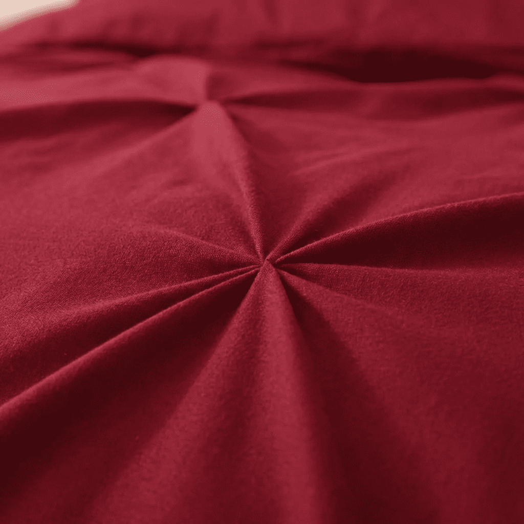Ruelle Ruffle Set | Korean Style Ruffled Duvet Cover - Brushed Microfiber Bedding Set - Burgundy Color