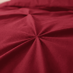 Ruelle Ruffle Set | Korean Style Ruffled Duvet Cover - Brushed Microfiber Bedding Set - Burgundy Color