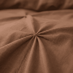 Ruelle Ruffle Set | Korean Style Ruffled Duvet Cover - Brushed Microfiber Bedding Set - Coffee Color