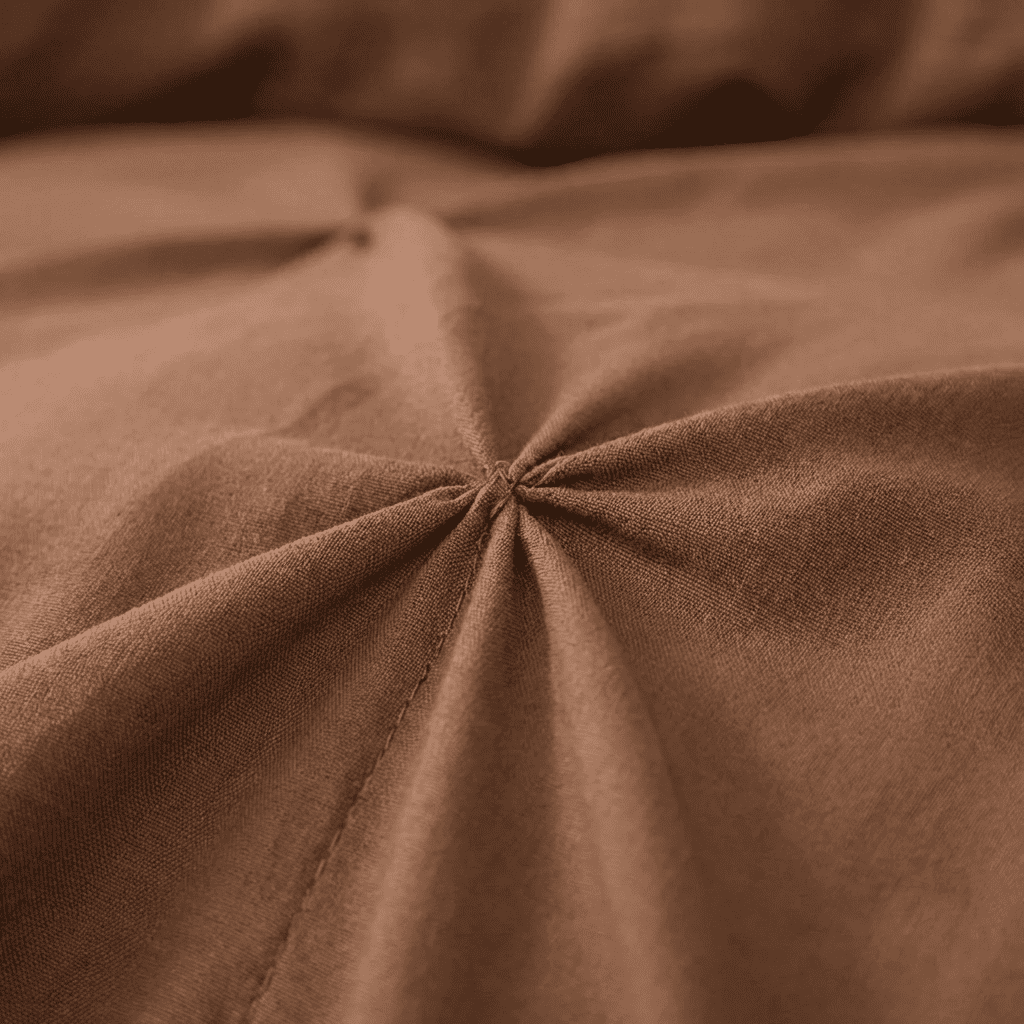 Ruelle Ruffle Set | Korean Style Ruffled Duvet Cover - Brushed Microfiber Bedding Set - Coffee Color