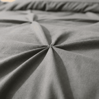 Ruelle Ruffle Set | Korean Style Ruffled Duvet Cover - Brushed Microfiber Bedding Set - Dark Gray Color