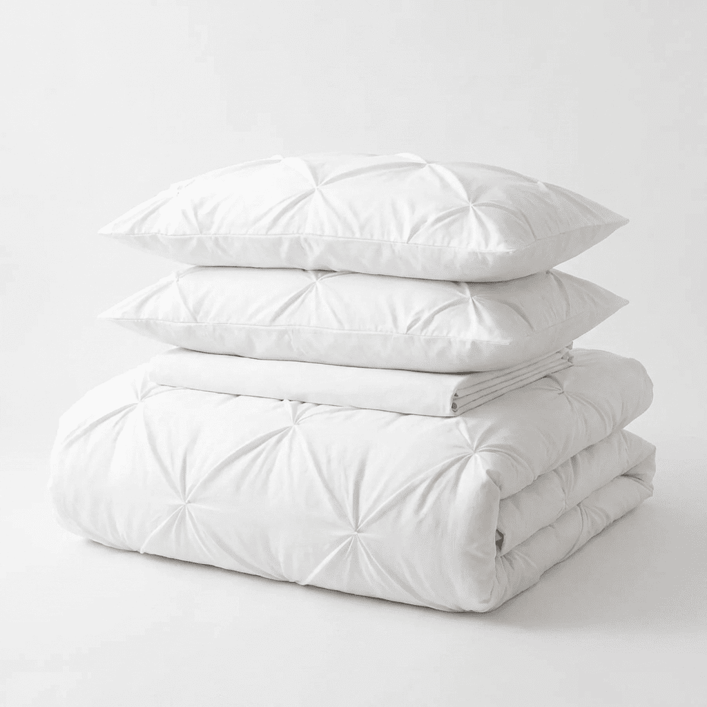 Ruelle Ruffle Set | Korean Style Ruffled Duvet Cover - Brushed Microfiber Bedding Set - White Color